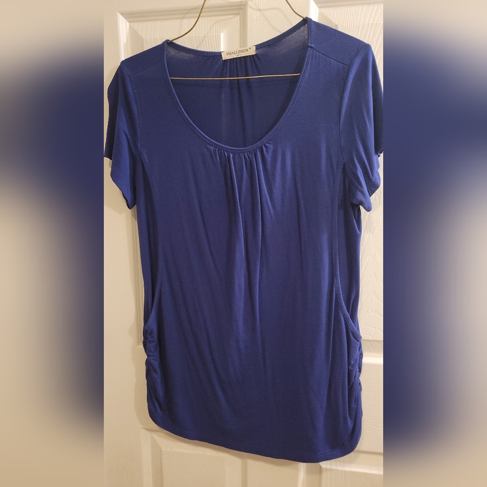 Royal Blue Short Sleeve BreastfeedingTop